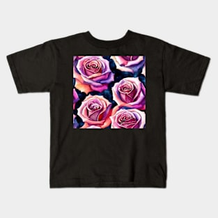 Watercolor rose pattern design Kids T-Shirt